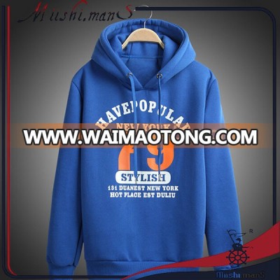 mens velour printing logo sweatshirt with hood